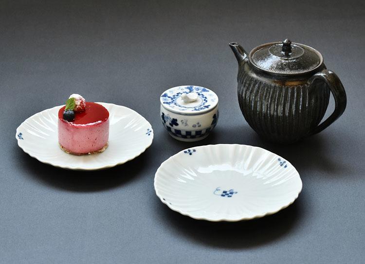 子と市松 輪花5寸皿