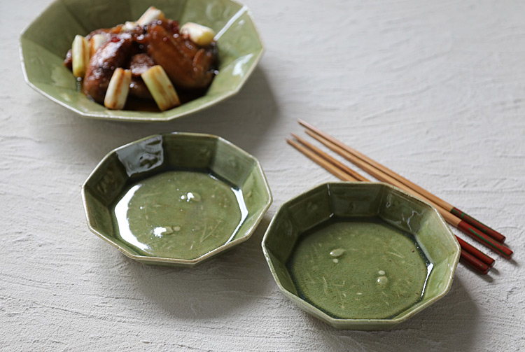 緑釉十角鉢(小)