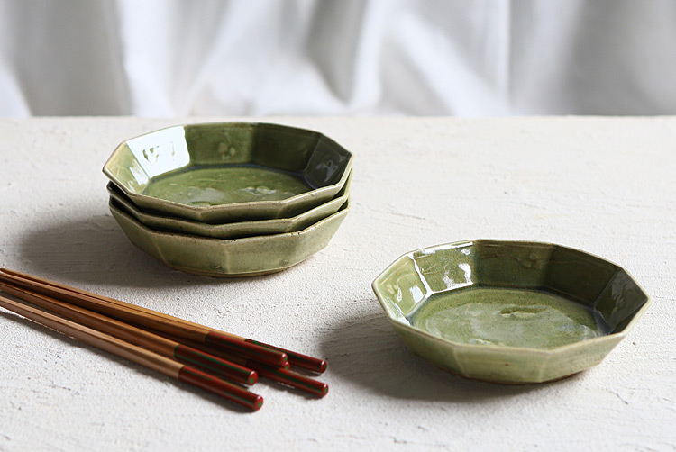 緑釉十角鉢(小)