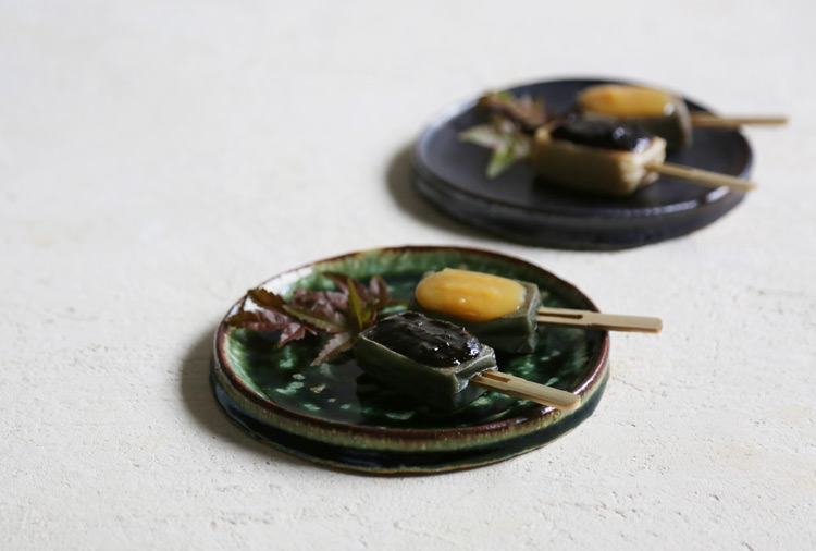 織部縁鉄リム5寸皿