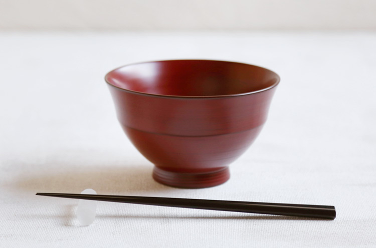 8 茶漬椀(5寸) 本朱 栃