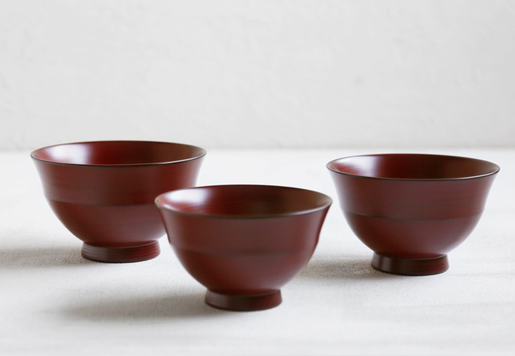8 茶漬椀(5寸) 本朱 栃
