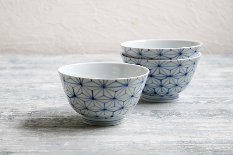 染付麻の葉文小丼