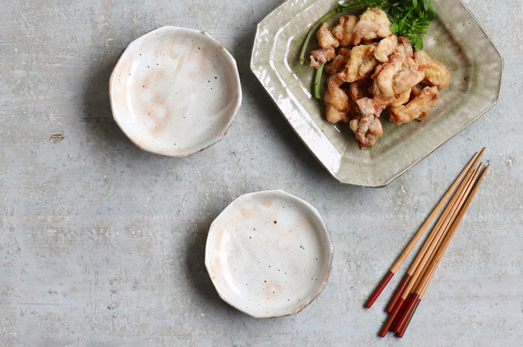 十角深皿5寸 粉引