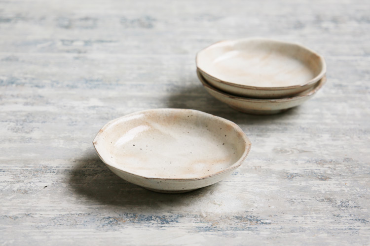 十角深皿5寸 粉引