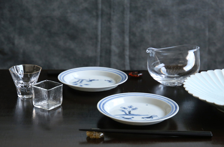 廣野俊彦 染付向付け 5客