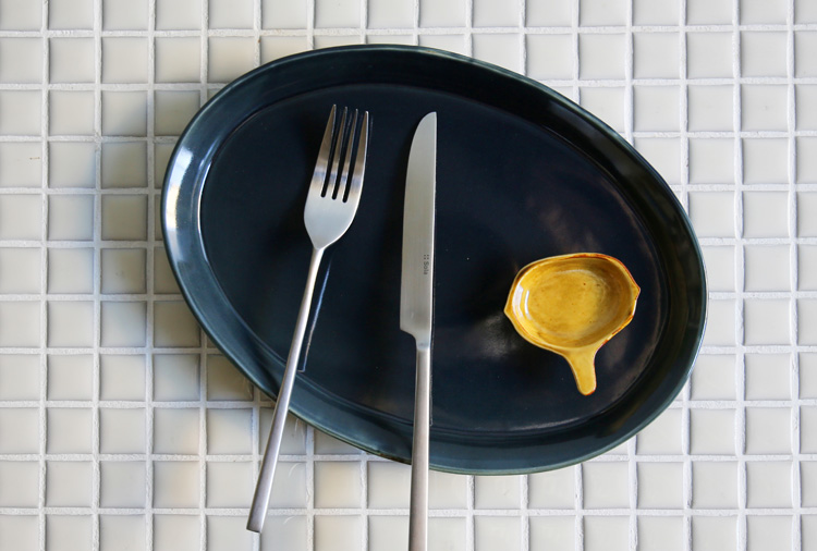 黄磁レシュフリット豆皿