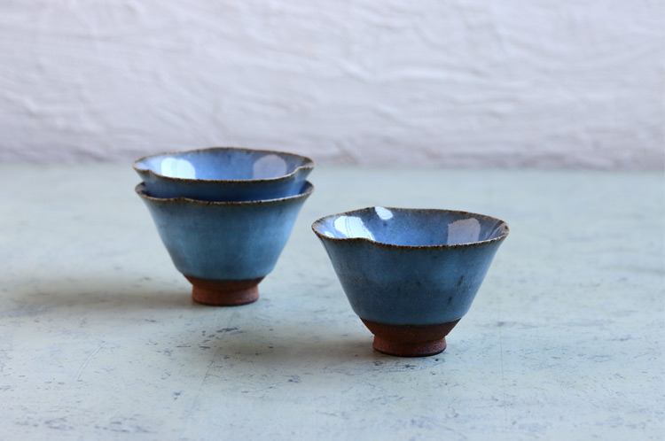 蜜柑釉湯呑(低)