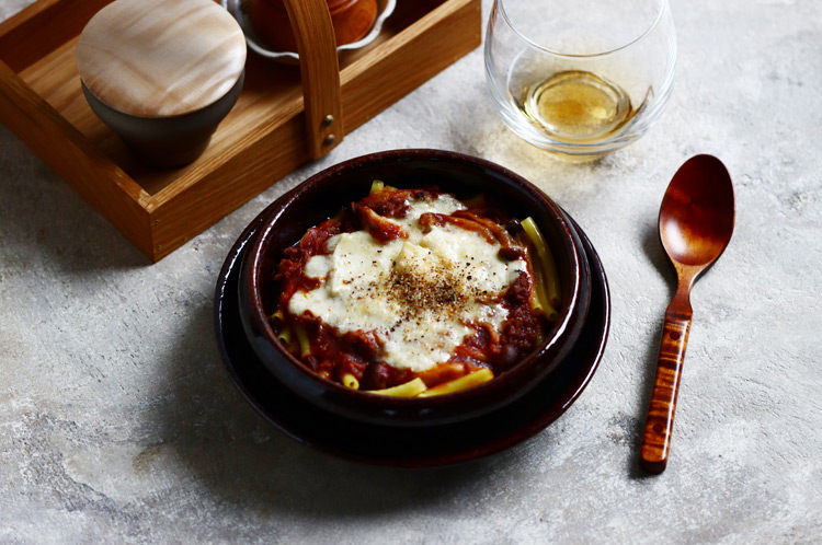 アメ釉グラタン皿6寸