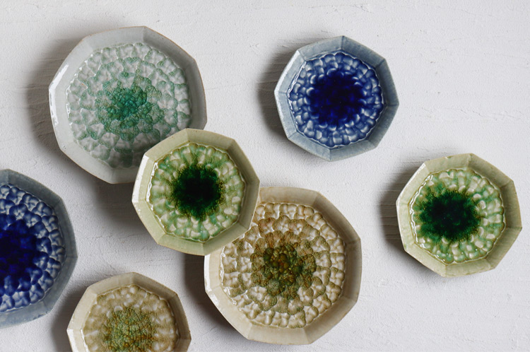 雪ノ浦裕一 2 藍釉紫陽花文八角大皿 ｜ 暮らしのうつわ花田 和食器 通販