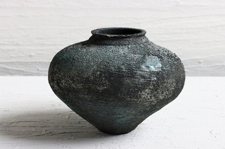 野口悦士 295 緑青 壺 ｜ 暮らしのうつわ花田 和食器 通販