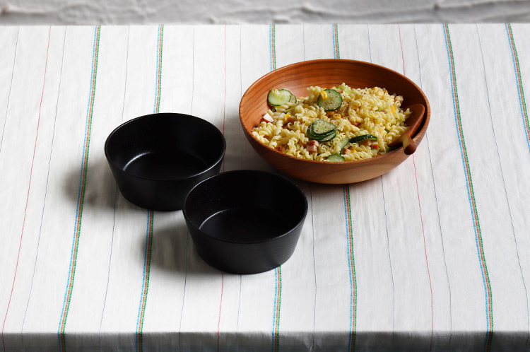 ふじい製作所 27 スナックボウル ケヤキ 黒拭漆 ｜ 暮らしのうつわ花田