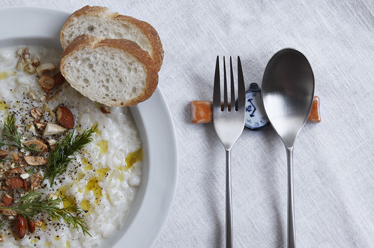 >カトラリーレスト時計（橙・希）箱付