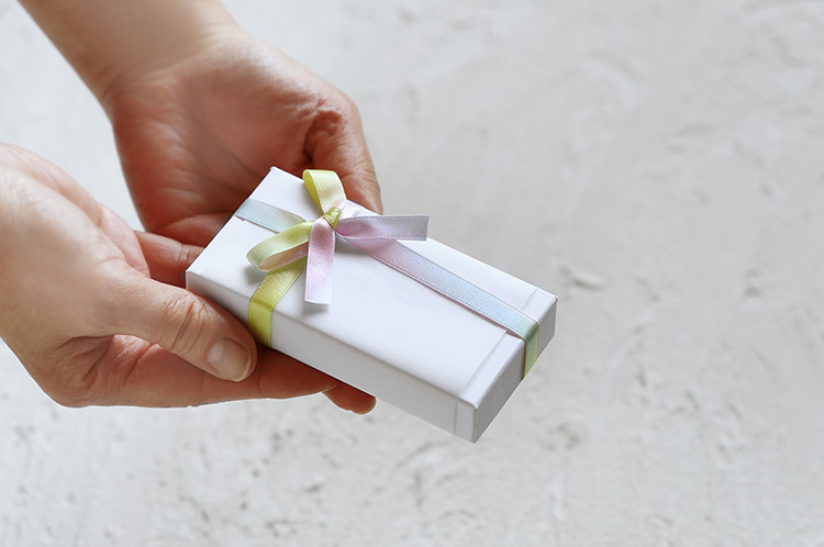 >カトラリーレスト時計（橙・希）箱付