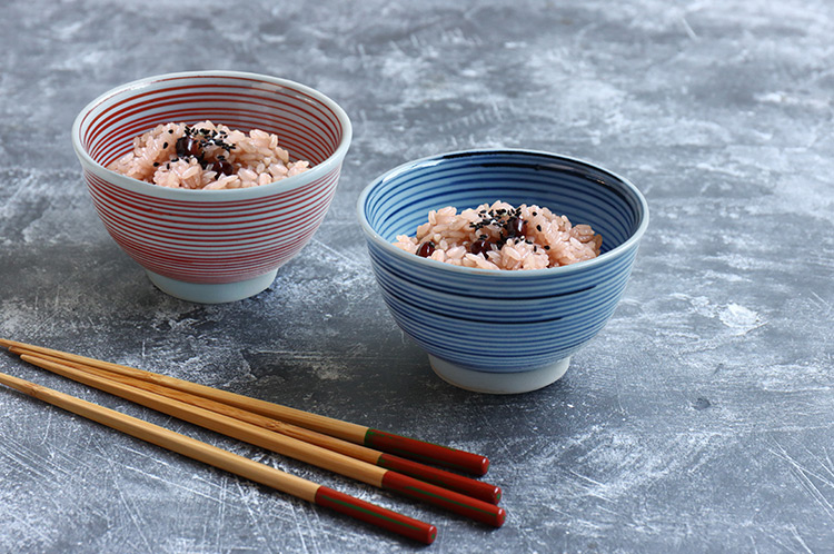 >飯碗染付輪線文