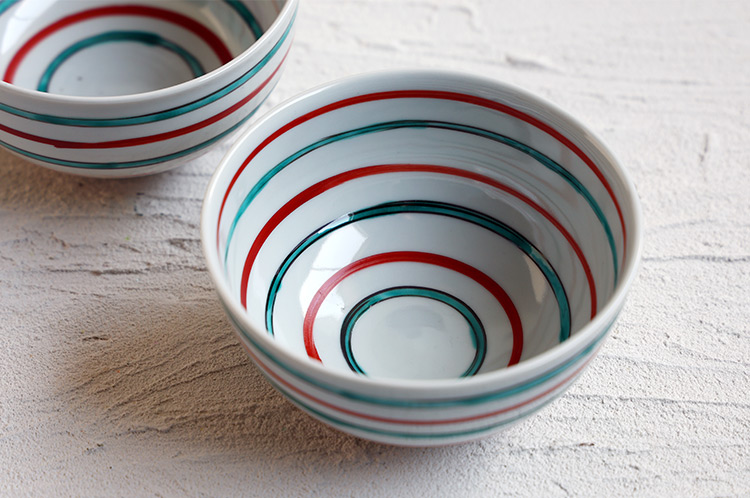 >16 4.5寸深鉢 色絵 コマ