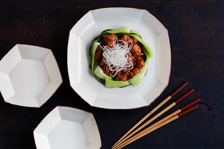 宮岡麻衣子 8 白磁六角鉢 ｜ 暮らしのうつわ花田 和食器 通販