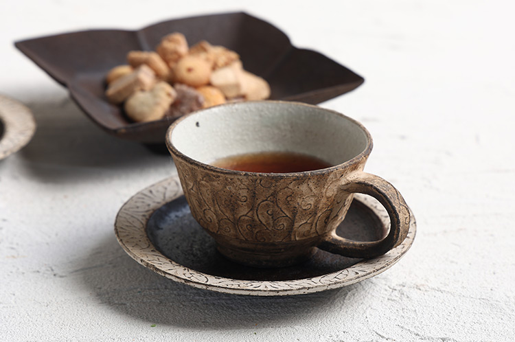 >漆黒印花マグカップ