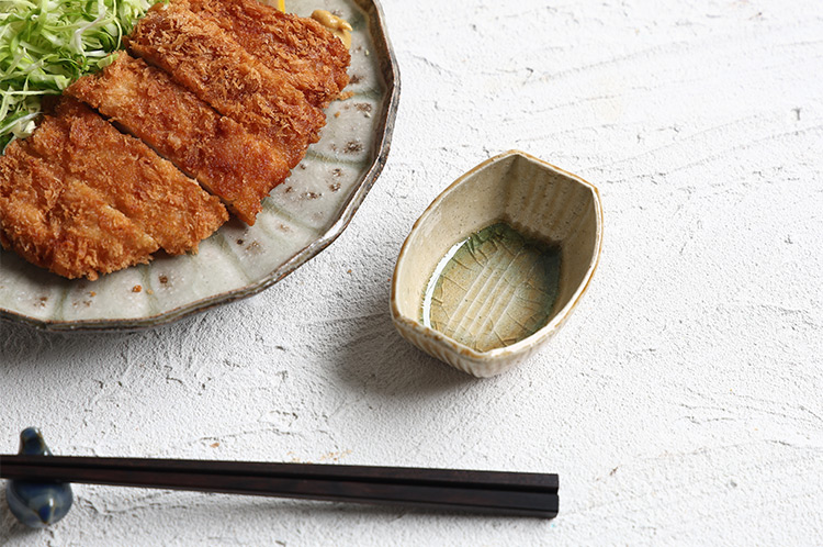 13 琥珀釉楕円豆鉢