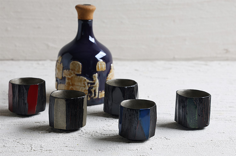 2E ヘギ目ショットグラス 70cc ケヤキ