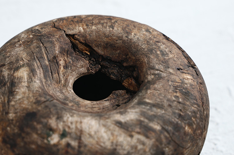 6 アースFin 花器オブジェ ナラ/アース無塗装（飯田慎一）