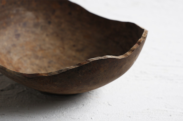 3 アースFin ボウルオブジェ カエデ（鉄媒染）/アース無塗装（飯田慎一）