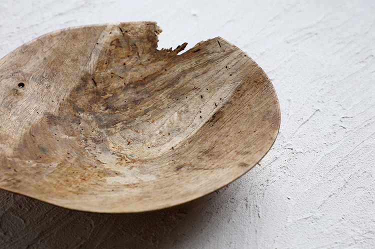 1 アースFin ボウルオブジェ ナラ/アース無塗装（飯田慎一）