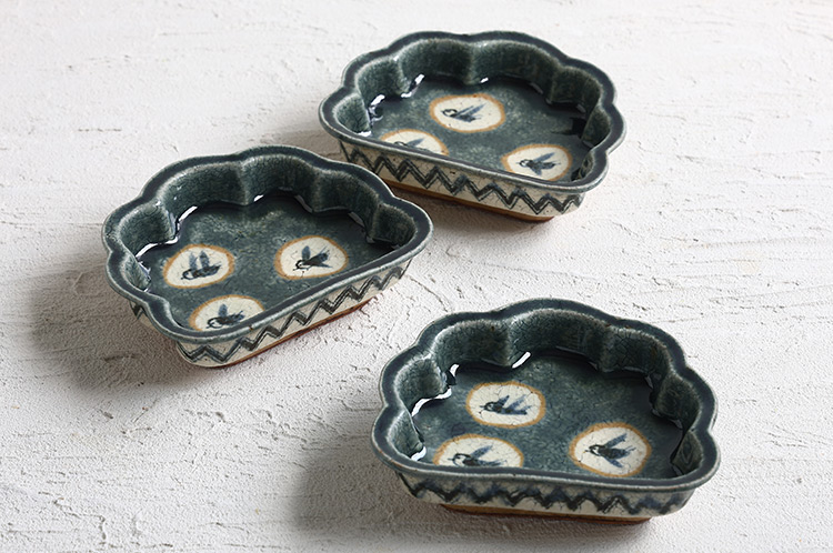 >17 半菊向付鳥丸緑