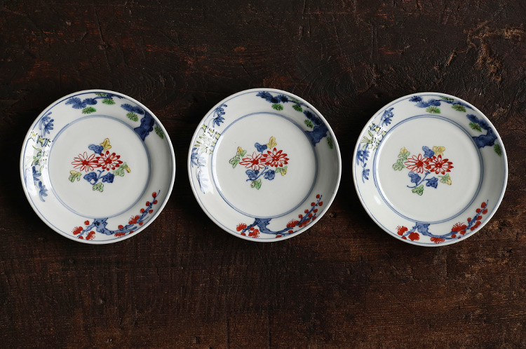 9 5寸皿 色絵 松竹梅