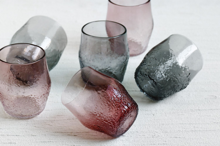 >つぶつぶバレルグラス（グレー）