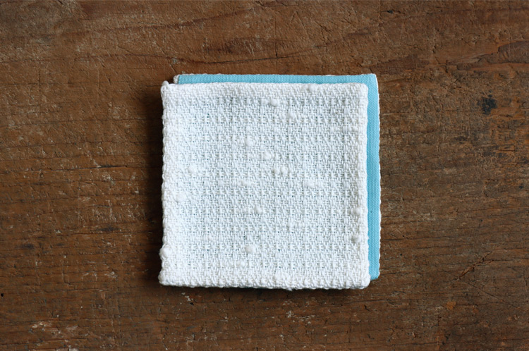 >コースター菱形文様 小（裡面 白縹）10cm角