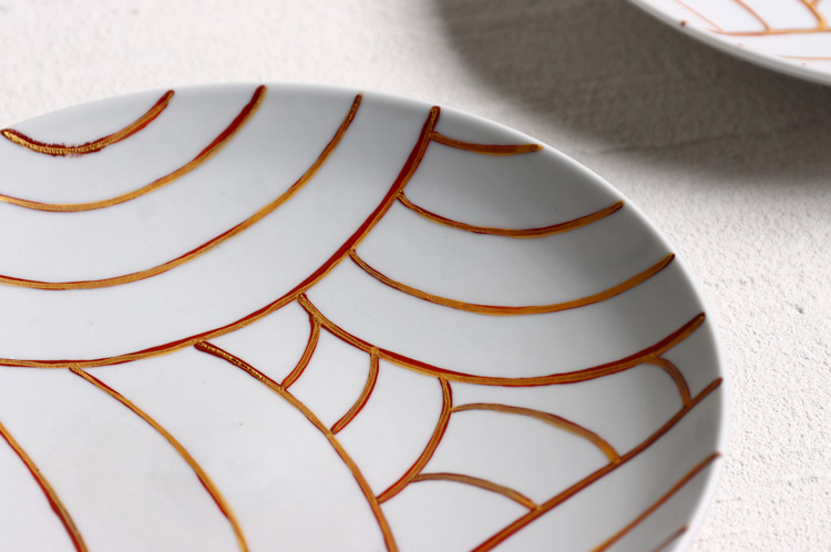 伊藤孝英 金赤青海波7寸皿 ｜ 暮らしのうつわ花田 和食器 通販