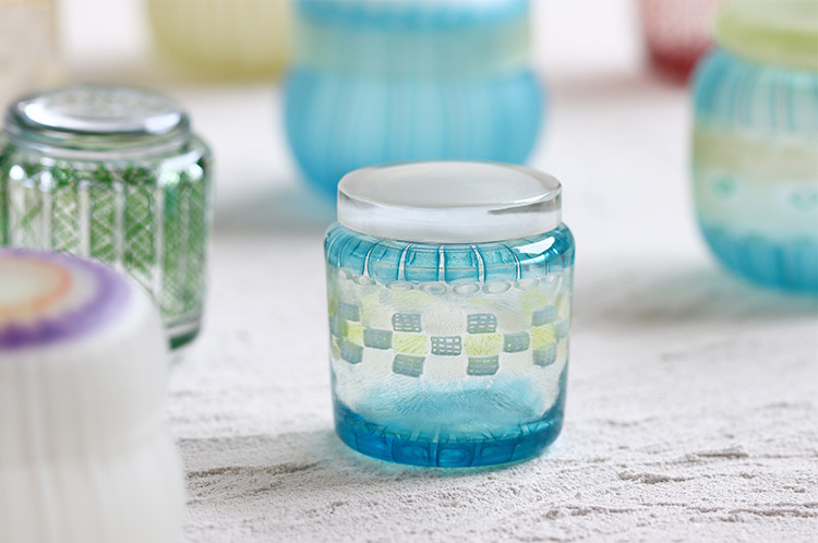 生島明水 アイスクリームグラス セット 生島 賢・生島 明水＞ ガラス 2人展