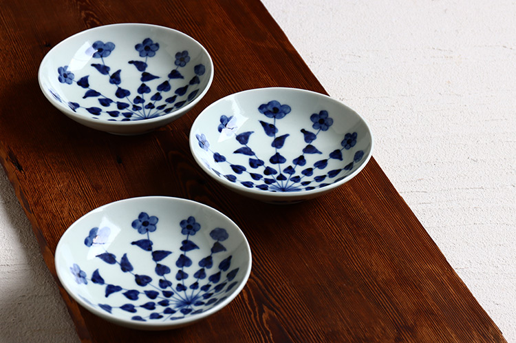 岩永 浩 螺旋草花文楕円5寸皿 ｜ 暮らしのうつわ花田 和食器 通販