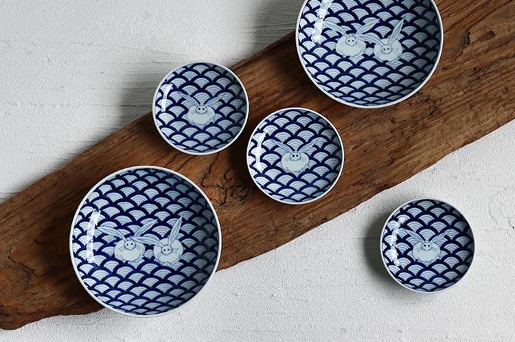 岩永 浩 青海波兎文6寸皿 ｜ 暮らしのうつわ花田 和食器 通販