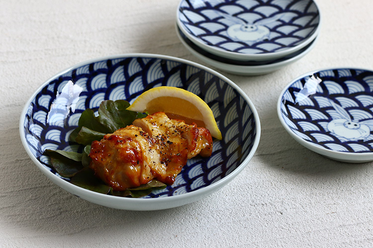 岩永 浩 青海波兎文6寸皿 ｜ 暮らしのうつわ花田 和食器 通販