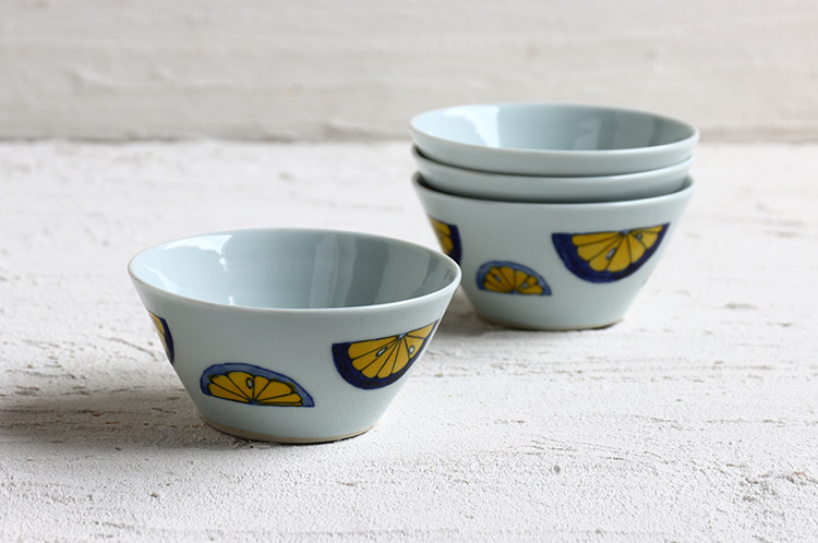 日下華子】九谷焼 イエローベリー・パープルベリー八角小鉢 5点セット