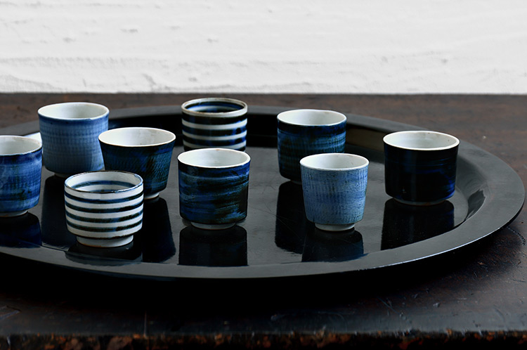 廣野俊彦　　染付皿　　　5客 廣野俊彦 染付皿 5客 廣野俊彦 染付皿 5客