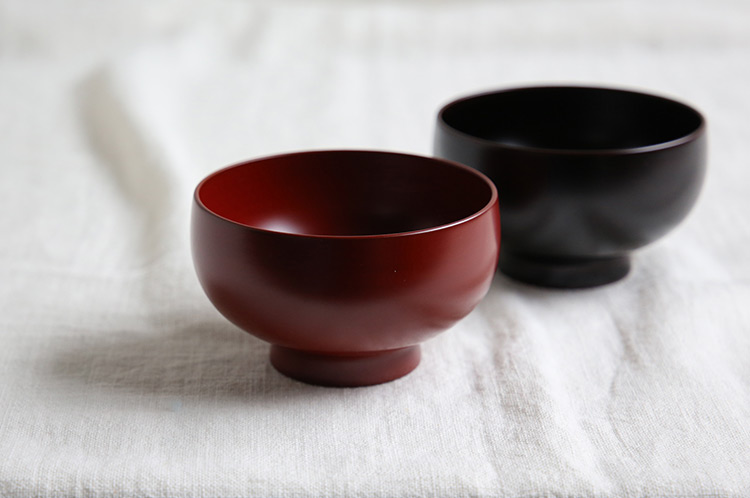 >まり椀 本朱 水目桜