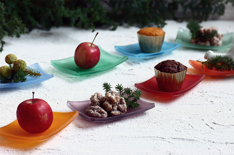 d.Tam 中村孝子/桃子 17B colors長方豆皿 青系フロスト ｜ 暮らしの