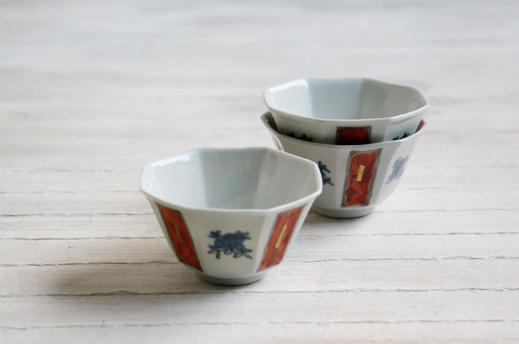 正木春蔵 色絵金彩 八角小鉢 ｜ 暮らしのうつわ花田 和食器 通販