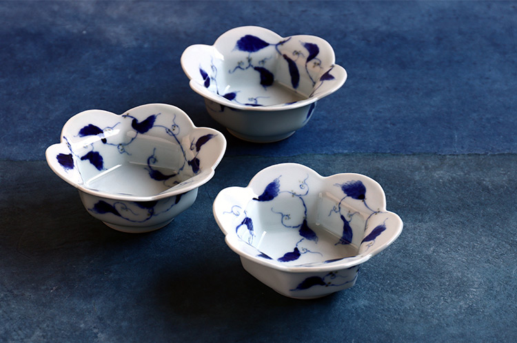 岩永 浩 蔦文輪花六角小鉢 ｜ 暮らしのうつわ花田 和食器 通販