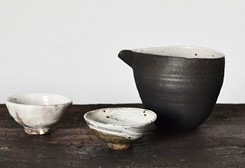 花岡隆さん】黒陶面取り花入れ⭐︎希少⭐︎一点もの新品未使用品
