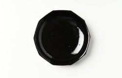 十角深皿5寸 黒釉
