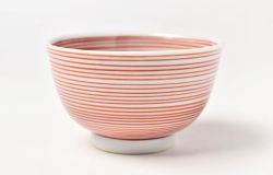 飯碗赤絵輪線文