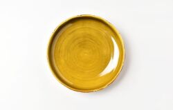 黄磁輪花4.5寸深皿