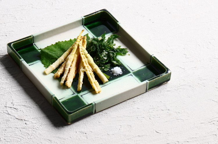 織部市松角大皿